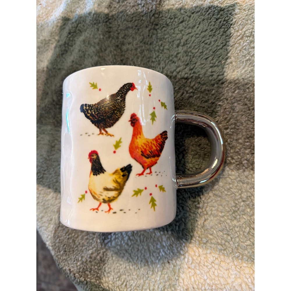 Angela Staehling Booville Magenta 3 French Hens Christmas Coffee Mug